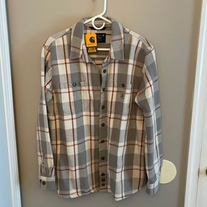 CARHARTT loose fit heavyweight twill, long sleeve plaid shirt/jacket